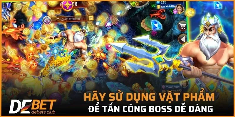 Hãy sử dụng vật phẩm để tấn công boss dễ dàng